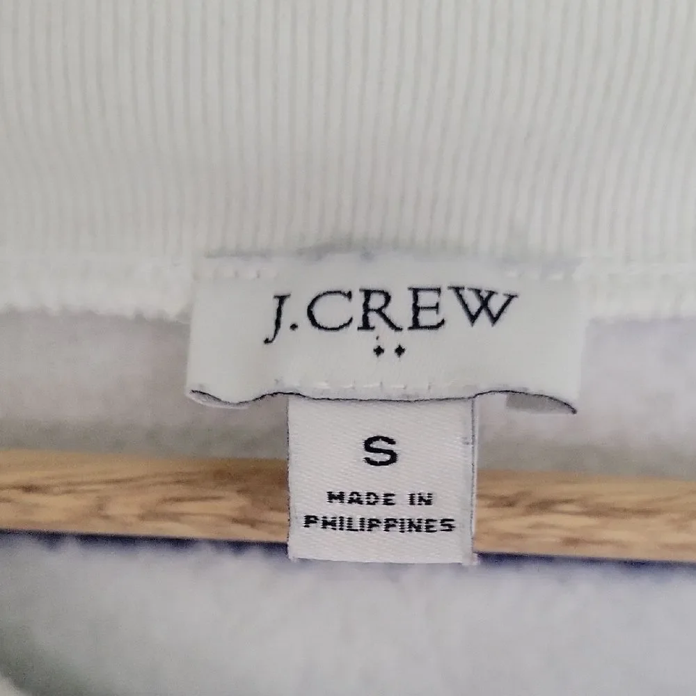 J. Crew Striped Wide Button-Collar Pullover Sweatshirt Nautical Preppy Size S